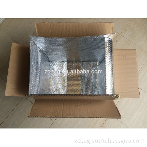 frozon food transport aluminum foil insulation carton box Food Thermal Parcel Delivery Aluminum Foam Lined Insulation Carton
